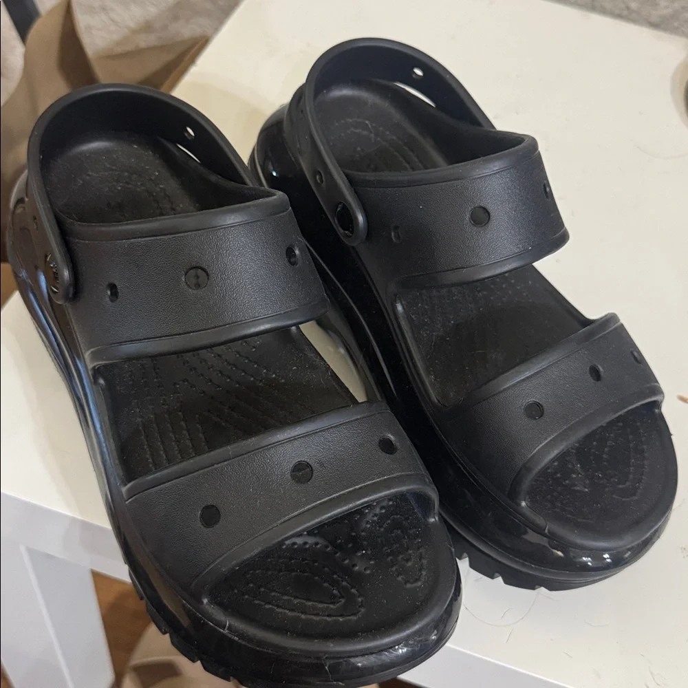 Croc Black Platform Sandals - Picture 3 of 5